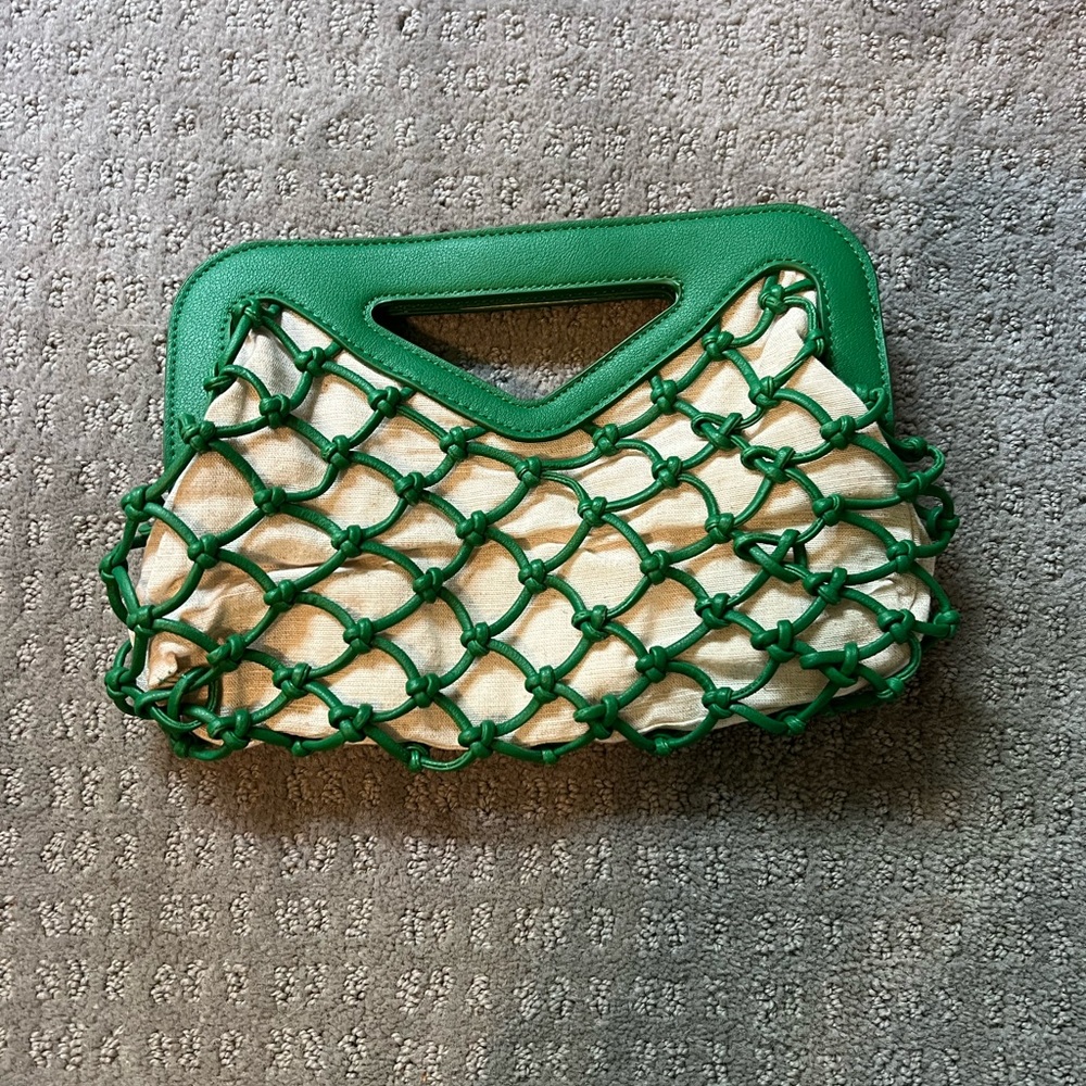 Green and Cream Clutch